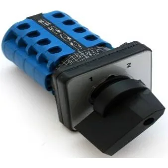 1-2 20A 4Pole Rotary Change Over Switch w/o OFF 48x48mm Plate Size