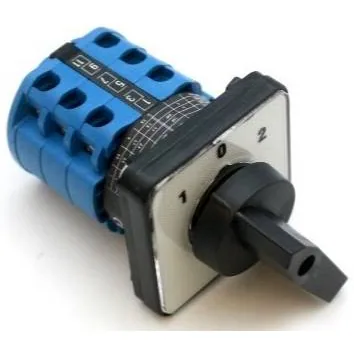 1-0-2 20A 3Pole Rotary Change Over Switch 48x48mm Plate Size