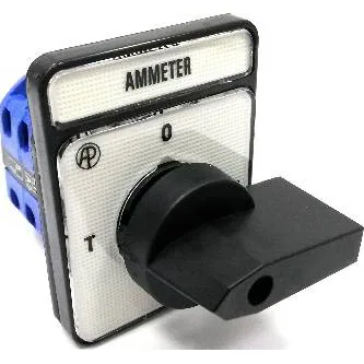 3Phase, 3Wire, 2CT, 2Stage 20A Ammeter Rotary Cam Switch 60x48mm Plate Size