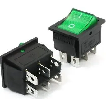ON-OFF 6Pin Green Rocker Switch