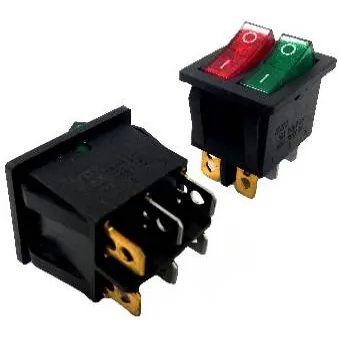 ON-OFF 6Pin Green/Red Rocker Switch