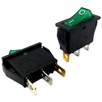 ON-OFF 3Pin Green Rocker Switch