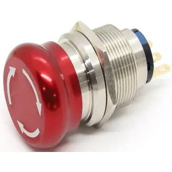 22mm Metal Emergency Stop 5A 1NO+1NC+C (3Pin)