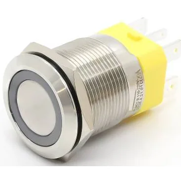 - 2NO Contact - 22mm 20A 250V Metal Illuminated Button Colors: Red, Green, Blue