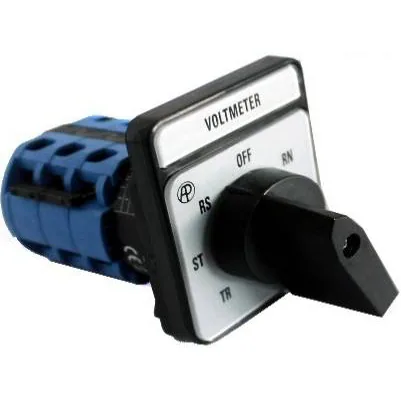 3Phase, 4Wire, 3CT, 3Stage 20A Voltmeter Rotary Cam Switch 60x48mm Plate Size